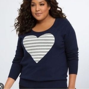 Torrid navy stripped heart sweater